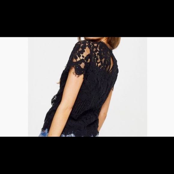 NWT Black lace top - Picture 1 of 3